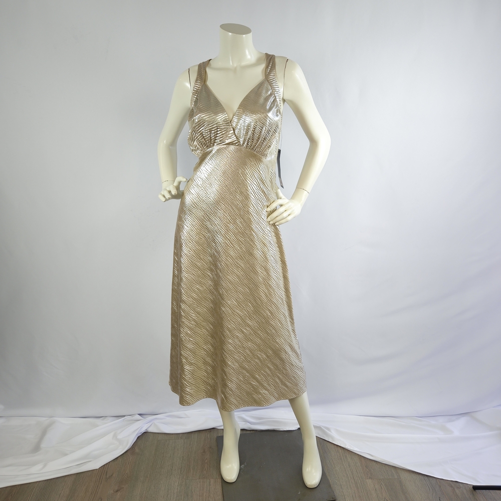 Stop Staring Luz Metallic Silver Dress